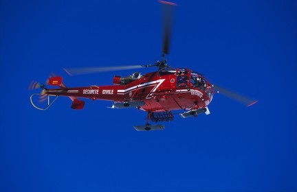 France, Haute Savoie, Chamonix valley, civil security helicopter