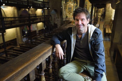 France, Pyrénées-Atlantiques (64), Pays-Basque, Saint-Etienne-de-Baïgorry, église Saint-Etienne, l'historien Antton Curutcharry