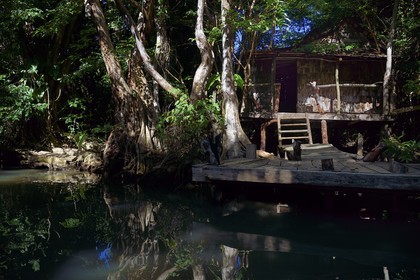Caribbean, Dominica Island, Portsmouth, former Pirates of the Caribbean filming site on the banks of the Indian River