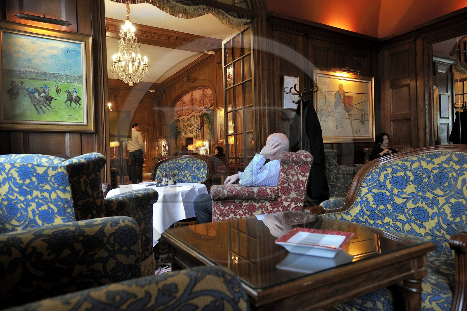 France, Calvados (14), Pays d'Auge, Deauville, le bar de l'Hôtel Normandy (groupe Barrière), le bar