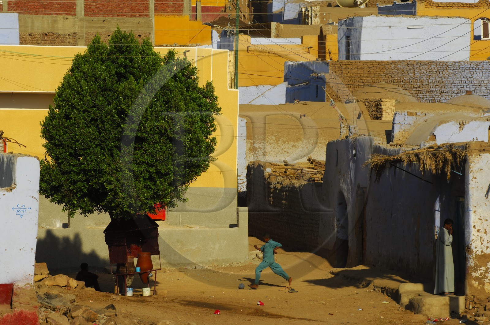 Egypte, Haute Egypte, Nubie, vallée du Nil, Assouan, la rive ouest, village nubien