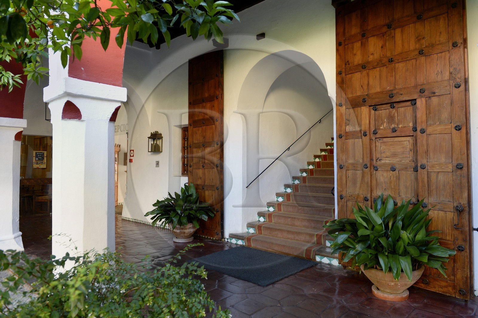 Espagne, Estremadure, Guadalupe, le Parador de tourisme, ancien hopital de Saint-Jean-Baptiste (San Juan Bautista hospital)
