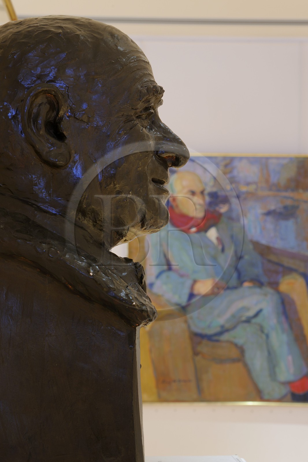 France, Finistère (29), Quimper, musée des Beaux Arts, buste et portrait de Max Jacob