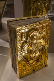 France, Paris (75), Bibliothèque Nationale de France (National Library of France), Richelieu site, the Mazarin gallery, third Gospel Book of the Sainte-Chapelle, Paris 1260-1270, probably designed for King Louis IX (1226-1270), the future Saint Louis