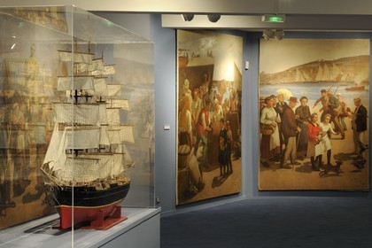 France, Hérault (34), Sète, Musée Paul Valery, Beaux-Arts et traditions sétoises, maquette de voilier