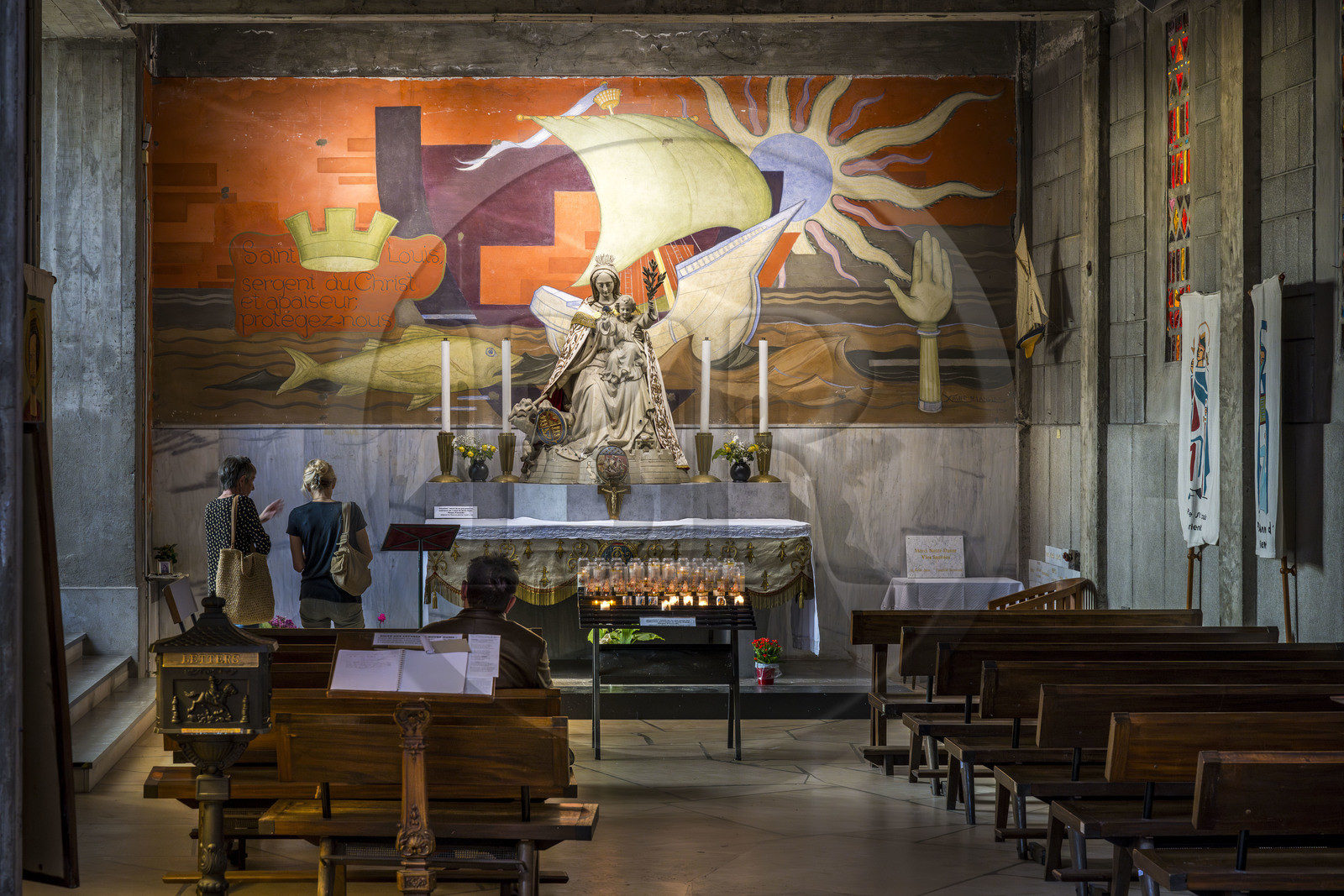 France, Morbihan (56), Lorient, église Notre-Dame-de-Victoire de Lorient construite en 1955, chapelle Saint-Louis