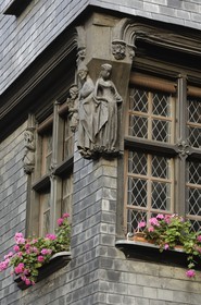 France, Indre et Loire, Tours, Place Plumereau, house at the corner of the rue de la Monnaie