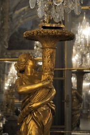 France, Yvelines, Chateau de Versailles, listed as World Heritage by UNESCO, Galerie des Glaces (Hall of Mirrors), length 73m and width 10,50m, with 17 windows and 357 mirrors, architect Jules Hardouin Mansart (1678-1684)