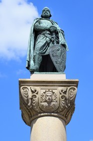 Suède, Stockholm, vieille ville (Gamala Stan Riddarholmen), statue de Birger Jarl