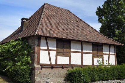 France, Haut Rhin, the Alsace Wine Route, Thann, The hut of the Bangards (comes from bannwarth in German the guardian of the ban therefore of the vine)