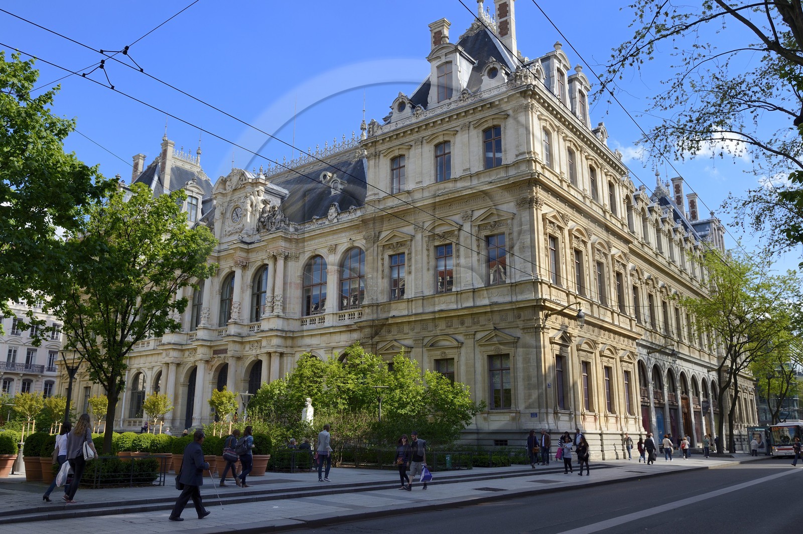 France, Rhône (69), Lyon, site historique classé Patrimoine Mondial de l'UNESCO, la rue de la République et le Palais de la Bourse, Chambre du Commerce et d'Industrie