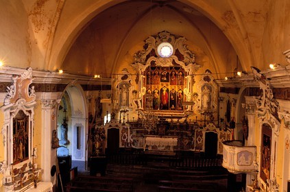 France, Alpes Maritimes, Luceram, Sainte Marguerite church changed into baroque style at the end of the 18th century