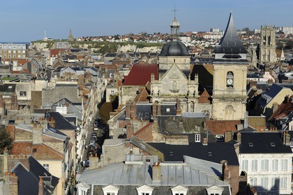 France, Seine-Maritime, Dieppe, the Saint-Remy church and Saint-Jacques church in the background