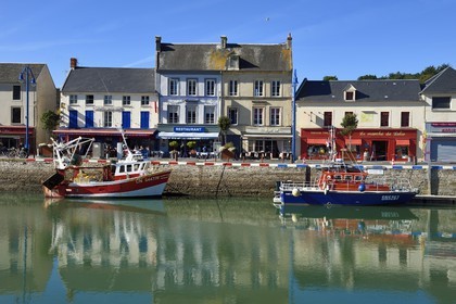France, Calvados, Cote de Nacre, Port en Bessin, trawler in the fishing port