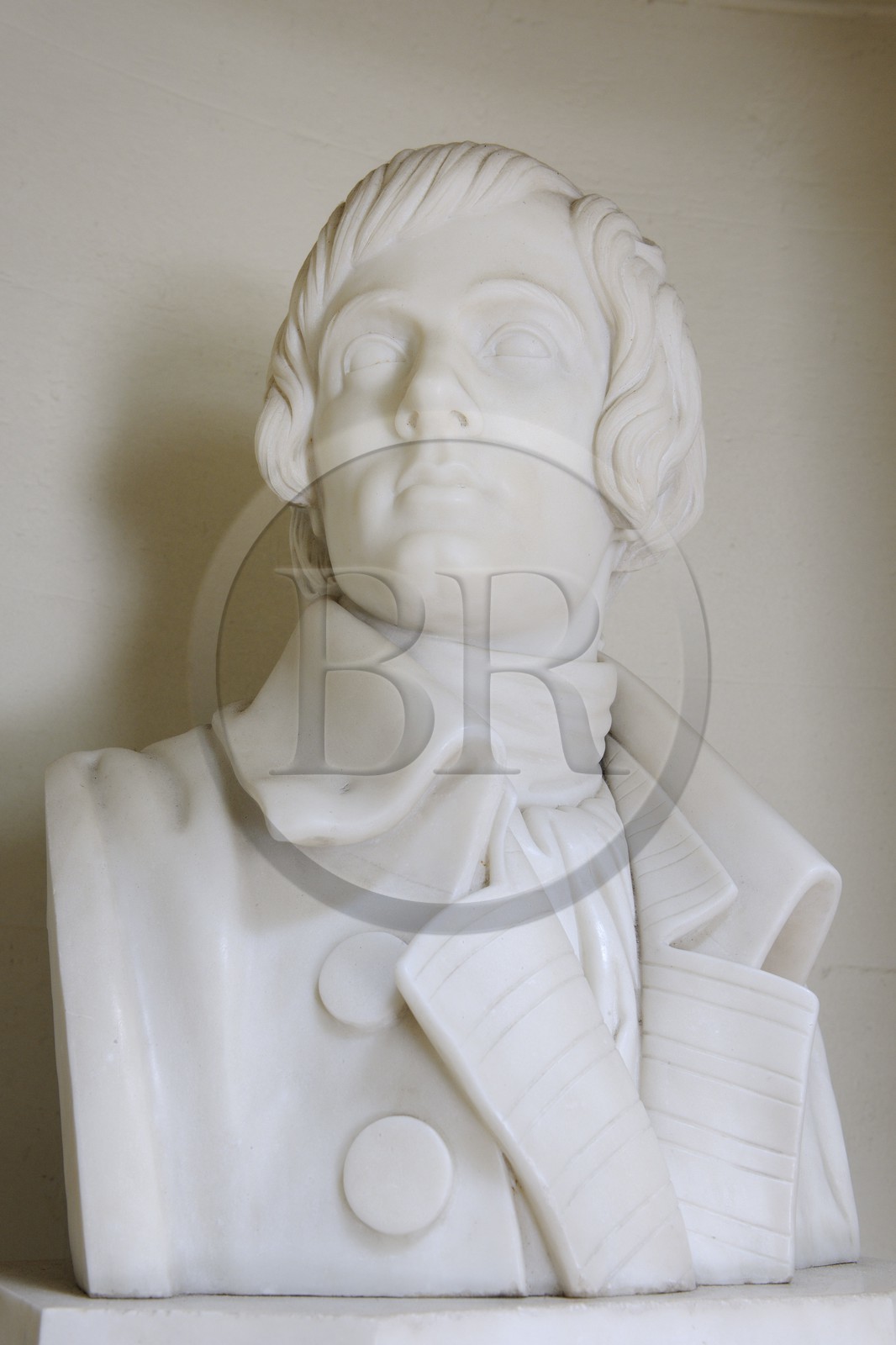 Royaume-Uni, Ecosse, Ayrshire, Ayr, Alloway, buste de Robert Burns par Sir John Steell dans le Burns Monument à la gloire du poète