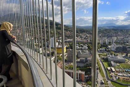 Bosnia and Herzegovina, Sarajevo seen from the Avaz Twist Tower
