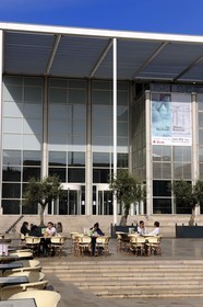 France, Gard, Nimes, Le Carre d'Art by architect Norman Forster, Multimedia Library and Contemporary Art Centre