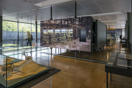 France, Saône-et-Loire (71), parc naturel régional du Morvan, Saint-Léger-sous-Beuvray, oppidum de Bibracte, capitale du peuple celte des Éduens, le musée de la civilisation celtique sur le mont Beuvray