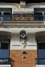 France, Val de Marne, Vincennes, Art Nouveau building at 32 Avenue du General de Gaulle