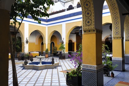 Maroc, Meknès, ville impériale, médina classée Patrimoine Mondial de l' UNESCO, le riad Palais Didi transformé en maison d'hôtes