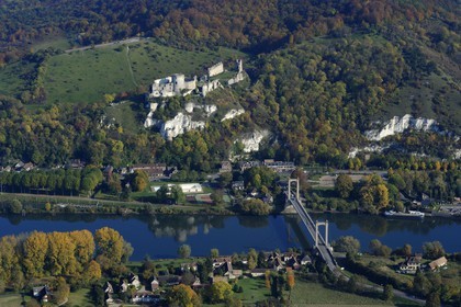 France, Eure (27), Les Andelys, Château-Gaillard, forteresse du XIIe siècle construite par Richard Coeur de Lion (vue aérienne)