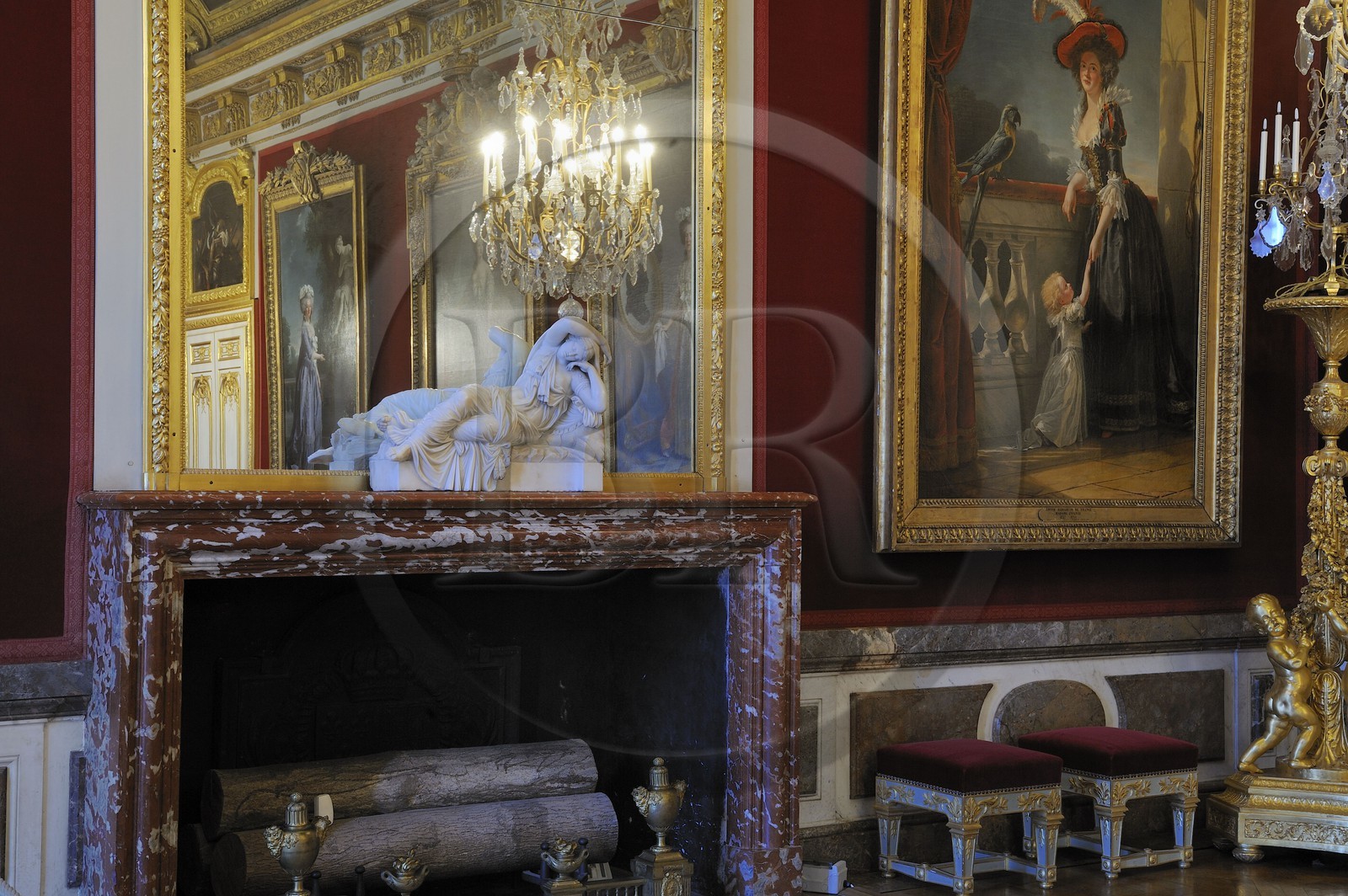 France, Yvelines (78), château de Versailles, classé Patrimoine Mondial de l'UNESCO, les Grands Appartements, appartement de la Reine, l'antichambre du Grand Couvert