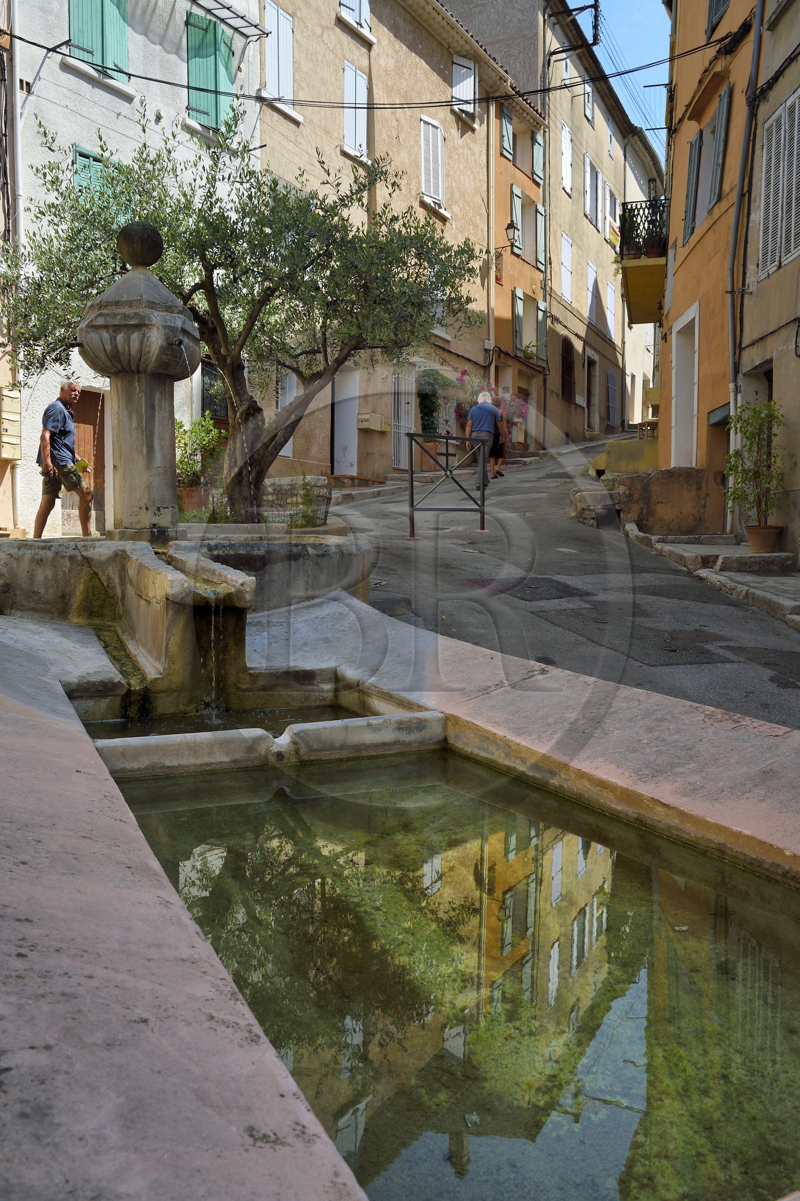 France, Var (83), Provence Verte, Barjols, fontaine et lavoir Saint-Jean