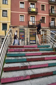 Spain, Basque Country, Biscay Province, Bilbao la Vieja (Bilbi), graffiti