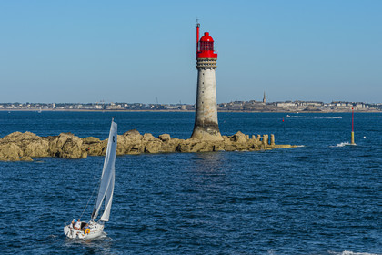 France, Ille-et-Vilaine (35), Côte d'Emeraude, Saint-Malo, le phare du Grand-Jardin