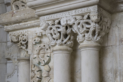 France, Yonne, Auxerre, Saint Germain Abbey, the chapter house of the cloister and its 12th century wall found after the reconstruction at the end of the 17th century