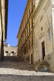 Italy, Tuscany, Elba Island, Portoferraio, Church of Mercy (Misericordia Reverenda) at the bottom of the stairs of Via Napoleone, Madame Mere came there to pray as well as Napoleon