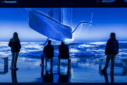 Espagne, Catalogne, Barcelone, Port Vell, America's Cup Experience, centre officiel de promotion de la 37e America's Cup Barcelona 2024