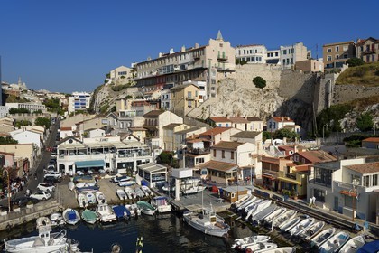 France, Bouches-du-Rhône (13), Marseille, quartier d'Endoume, le Vallon des Auffes, restaurant Chez Jeannot