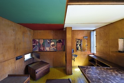 France, Alpes Maritimes, Roquebrune Cap Martin, architectural work of Le Corbusier, listed as World Heritage by UNESCO, Cap Martin, Cabanon (Shed) by Le Corbusier built in 1952 (Authorization request necessary before publication)