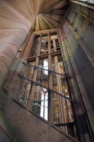 France, Bas Rhin, Strasbourg, old town listed as World Heritage by UNESCO, Notre Dame Cathedral, one of the four spiral staircases called the Vier Schnecken (four snails) that surround the 40-meter octagonal tower