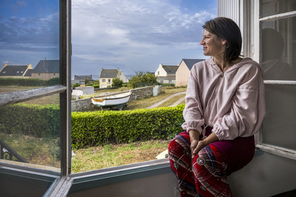 France, Finistère, Iroise Sea, Molene Island, Gwenola Gervais returned to the island to open a socio-ecological hostel