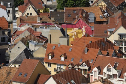 France, Haut Rhin, Mulhouse, mural in the city center