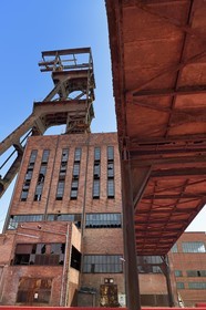 France, Moselle, Petite Rosselle, carreau Wendel museum, mine shaft headframe Wendel 2