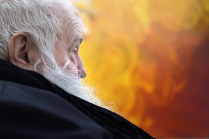 France, Paris, Galerie RX, Hermann Nitsch, Hermann Nitsch, contemporary Austrian artist, co-founder of the Wiener Aktionismus movement (Viennese Actionism)