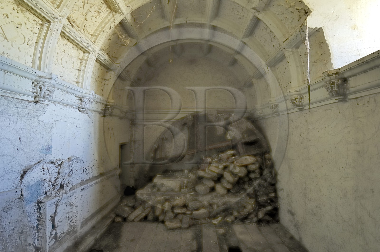 France, Indre-et-Loire (37), château de Chenonceau édifié de 1513 à 1521 de style Renaissance, la crypte sous la chapelle
