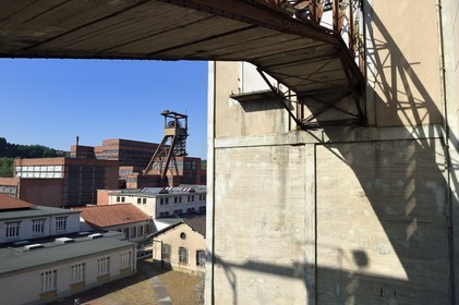 France, Moselle, Petite Rosselle, carreau Wendel museum, mine shaft headframe Wendel 3