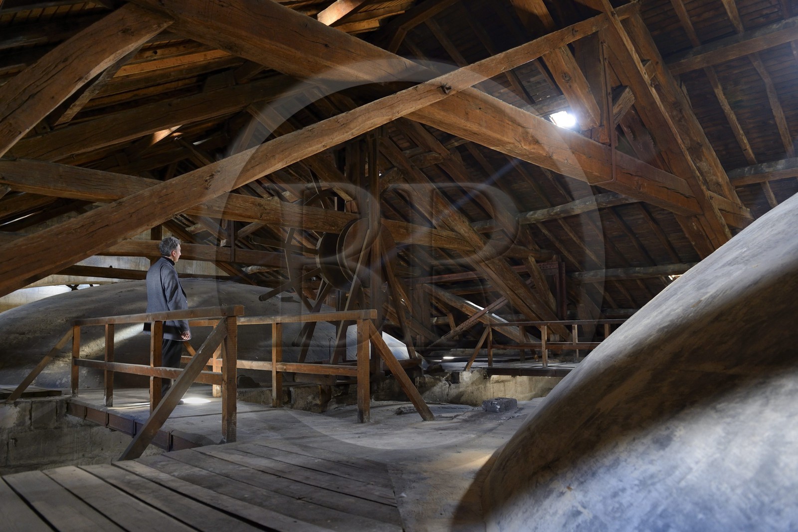 France, Paris (75), le Panthéon, le sommet des dômes sous la charpente