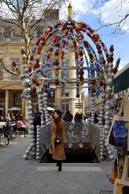 France, Paris, Palais Royal, Place Colette, metro stop of the Palais Royal Louvre Museum, designed by Jean Michel Othoniel in 2000, entitled Kiosque des Noctambules