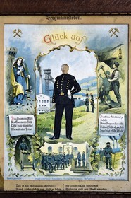 France, Moselle, Petite Rosselle, association the friends of the St Charles mine shaft, the greeting of the minor Glück Auf which means good ascent