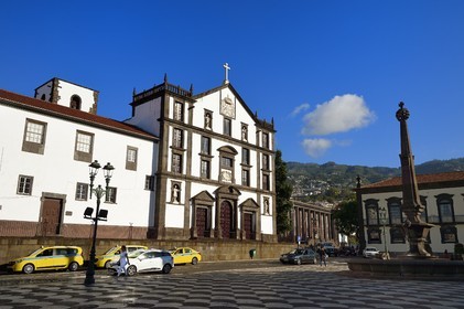 Portugal, Madeira Island, Funchal, praca do municipio, Church of St. John the Evangelist (Igreja de Sao Joao Evangelista) or Church of the Jesuit College