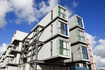 France, Seine Maritime, Le Havre, l'Eure district, student residence A'docks created from containers