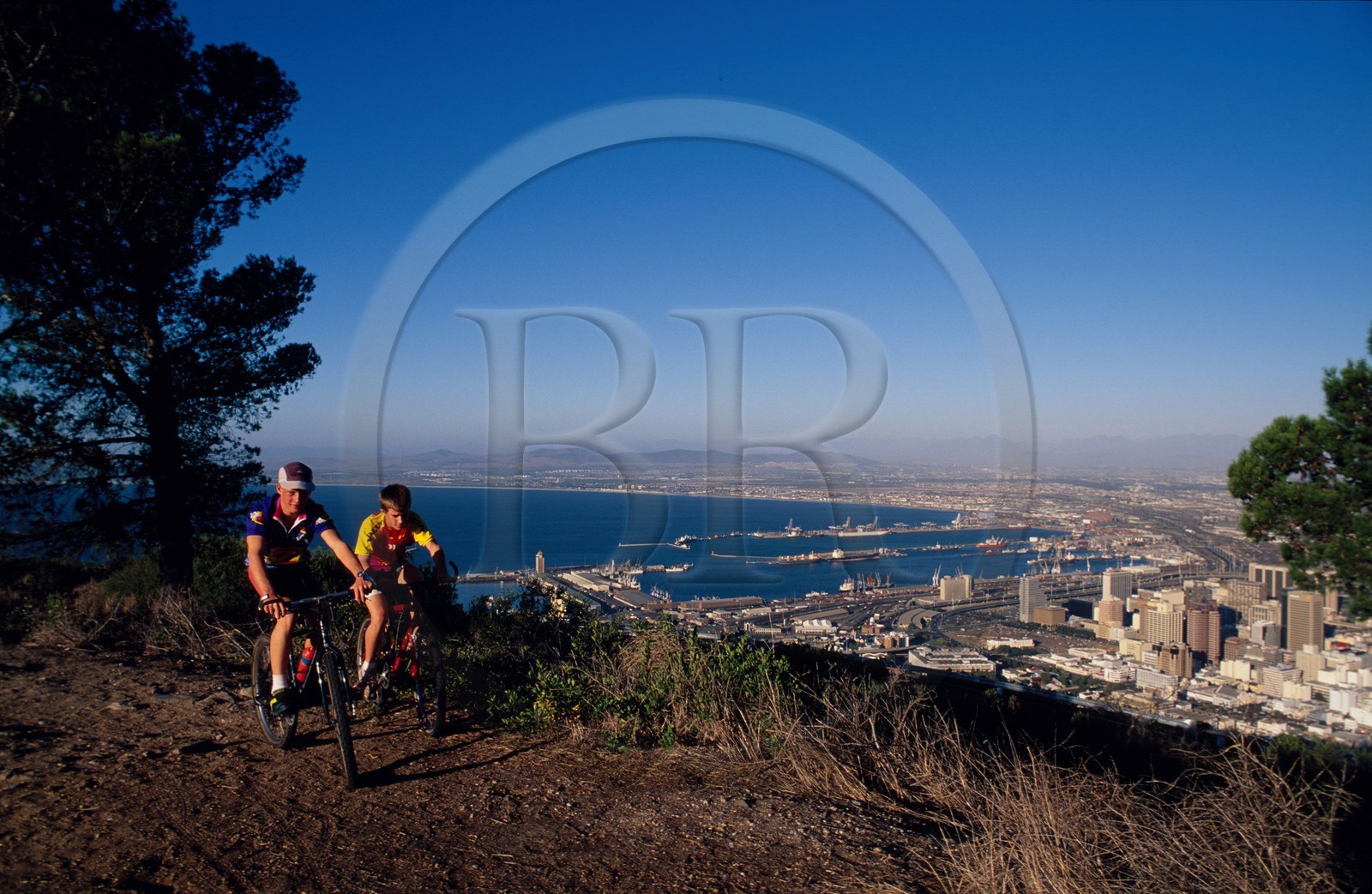 Afrique du Sud, péninsule du Cap, randonnée en VTT à Signal hill près de la ville du Cap