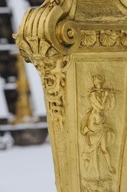 France, Yvelines, snow covered park of the Chateau de Versailles, listed as World Heritage by UNESCO, the Bosquet de la Salle de Bal (Ballroom Grove)