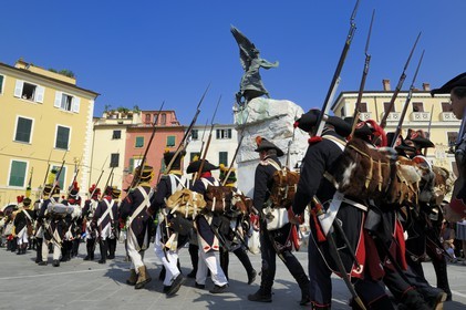 Italy, Liguria, Sarzana, Napoleon Festival, parade of armies on the Piazza Matteotti