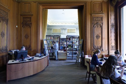 France, Alpes-Maritimes, Cannes, Noailles media library in the Rothschild Villa, former ballroom